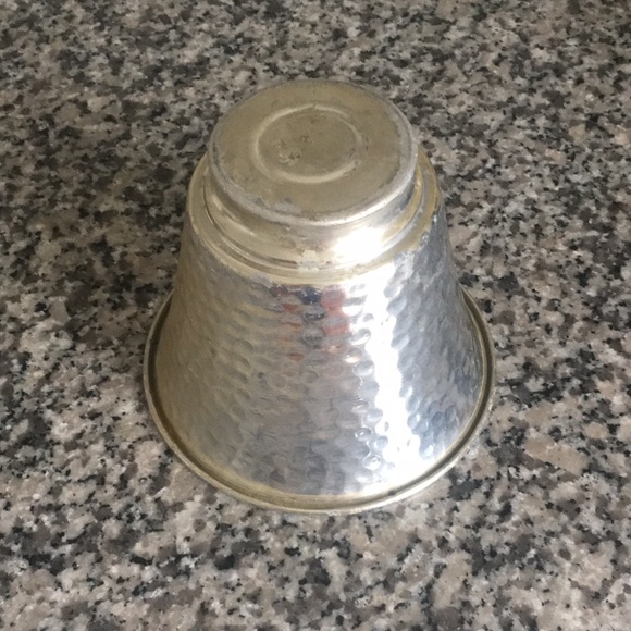 Hammered Silver Metal Vase - Decorative Home Accent - Picture 9 of 12